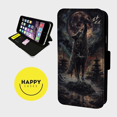 HOWLING WOLF BLOOD RED MOON - Kunstleder Flip Handyhülle - iPhone/Samsung