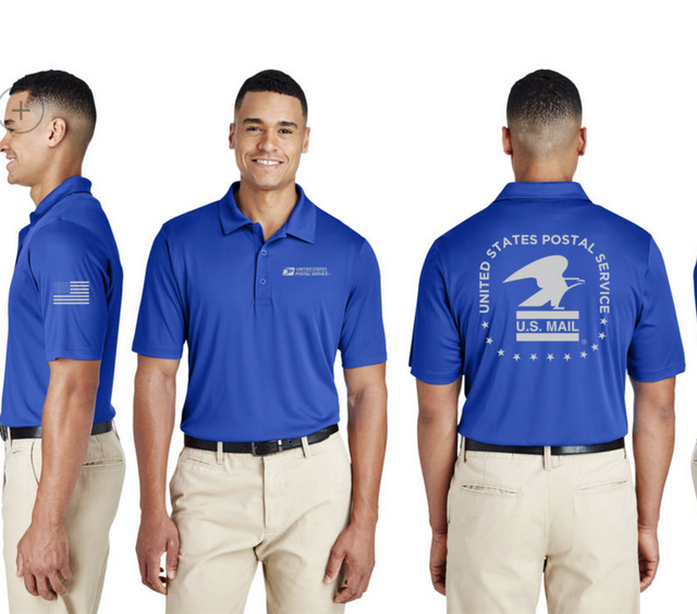 USPS Postal Performance Shirt Moisture Wicking & UV Protection Polo's,R