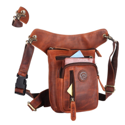 Leder Beintasche Motorrad Herren Damen Tasche Beinbeutel Vintage Pedro