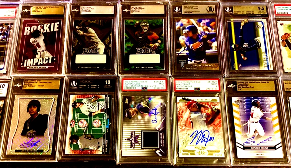 Autógrafo Aaron Judge Mike Trout Auto PSA BGS 10 Black Label Collection 1/1 RARO Foto 2 de 4