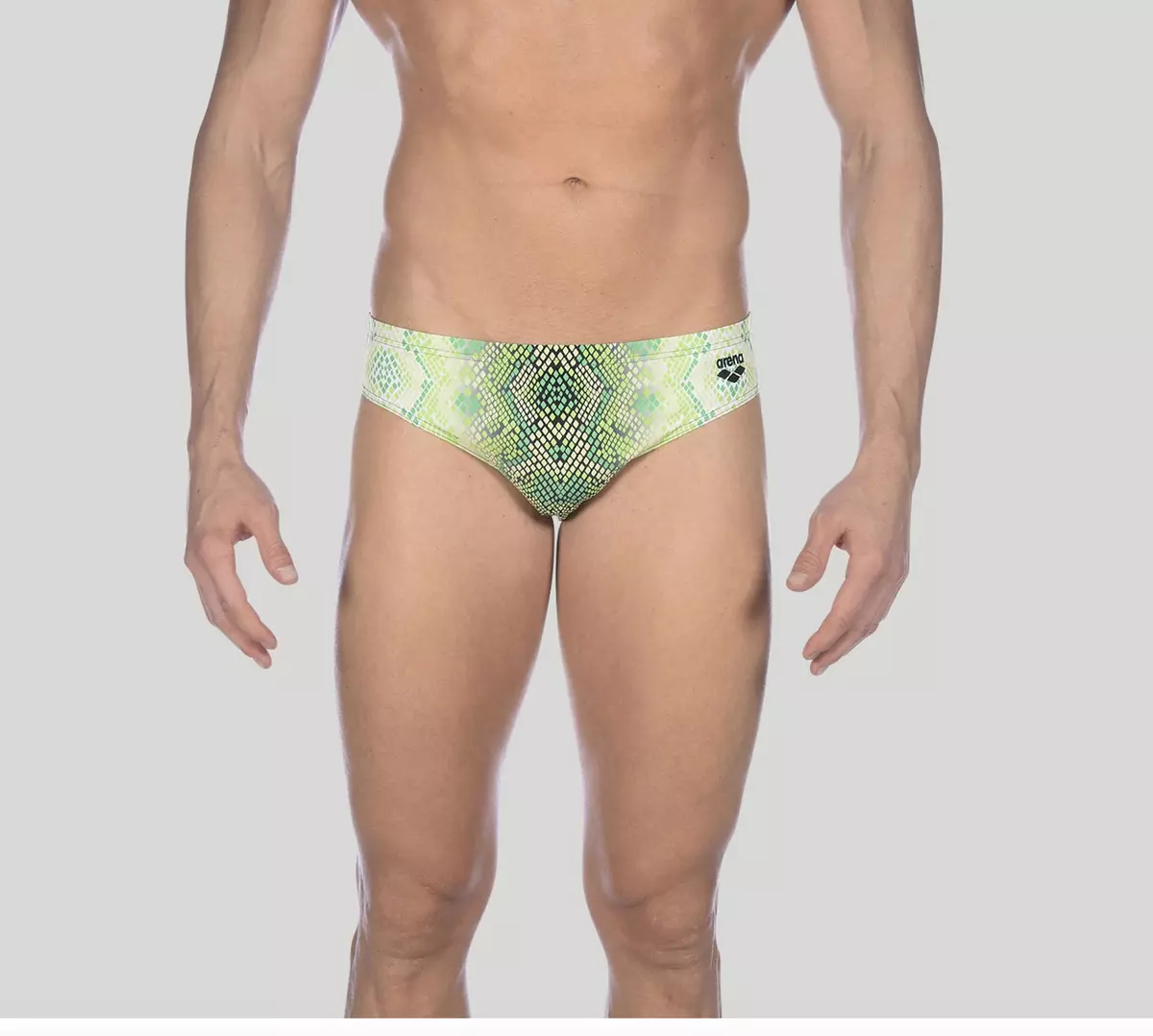 Arena men Green black Snake skin Swim Brief bikini swimwear size 32 34
