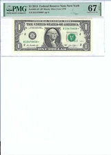 2013 $1 FRN FR3001-B* PMG 67 EPQ, New York * Note S/N B15470608*!!!