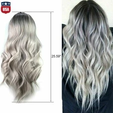 Long Curly Wig Glueless Wigs Women Ombre Human Hair Front Charm Party Wig New