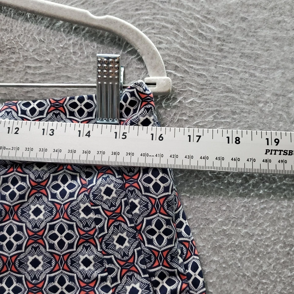 Shorts femininos J.CREW 4 azul marinho geométrico chino caleidoscópio estampa elástica costura interna 5" - Imagem 3 de 4