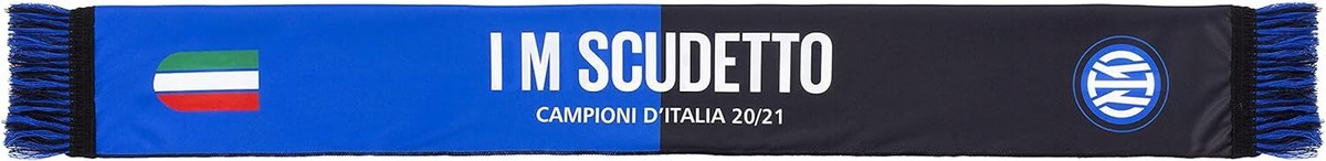 Sciarpa Inter Campioni D'Italia 20-21 - Nero/Blu, Poliestere, Unisex, Taglia Unica