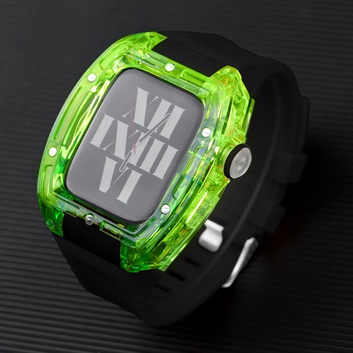 For Apple Watch Ultra 49mm S8 7 6 5 44/45mm Mod Kit Transparent Case Rubber Band - Picture 34 of 38