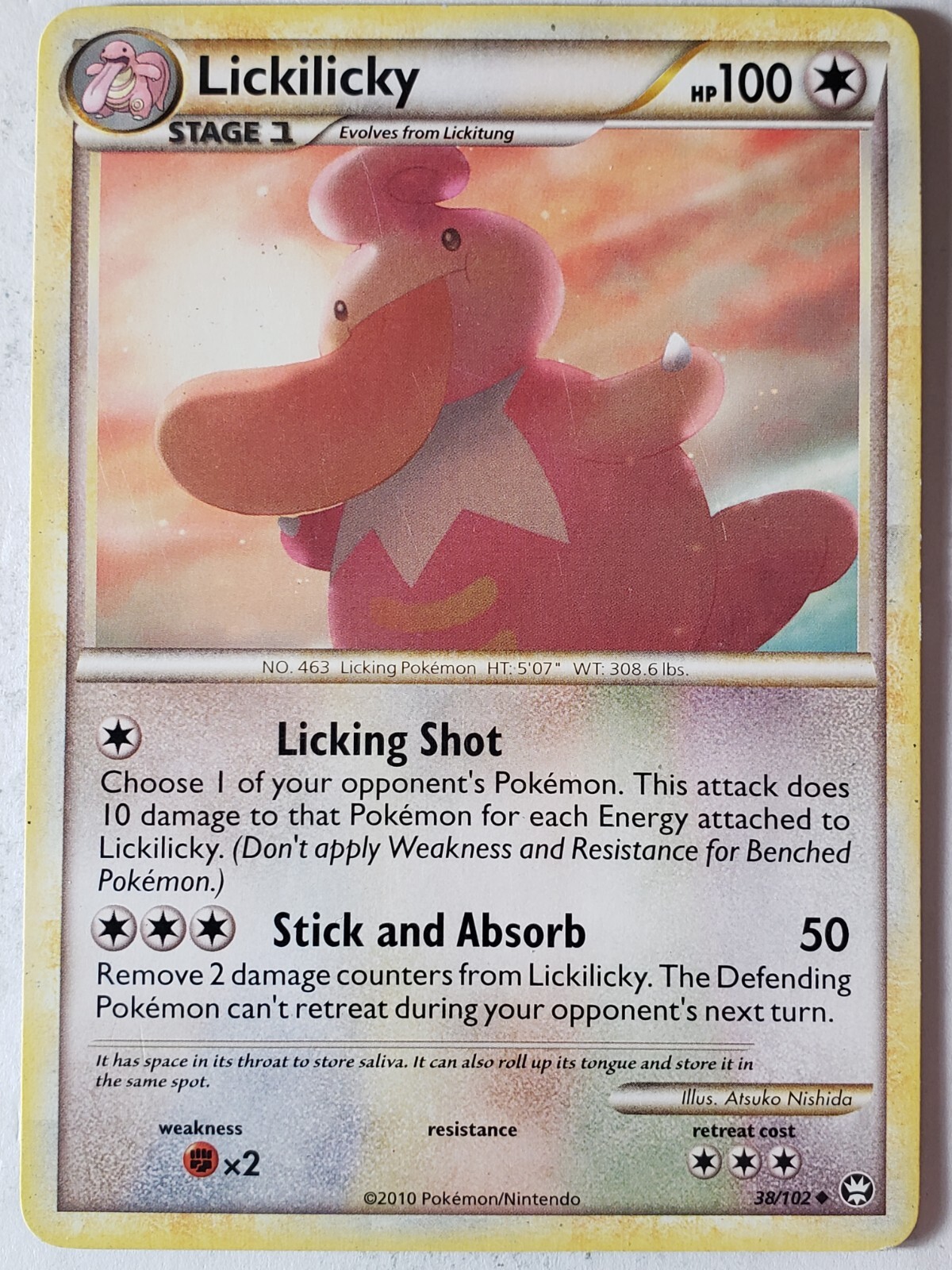 Lickilicky 38/102 LP - Triumphant Pokemon Card - Atsuko Nishida Art