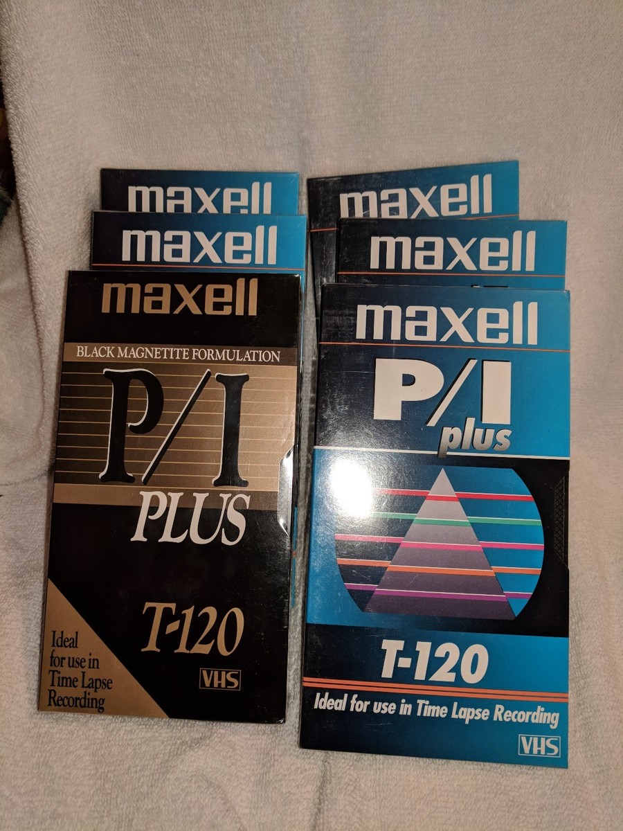 CR 6 pack Maxell P/I Plus T-120 VHS Tape new sealed | eBay