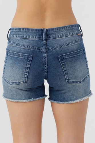 Pantalones cortos para mujer O'Neill Cody Denim Light Destruction 4" (elige color/talla) nuevos con etiquetas - Imagen 14 de 17
