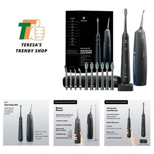 Rechargeable Water Flosser and Ultrasonic Toothbrush Combo for Teeth Whitening