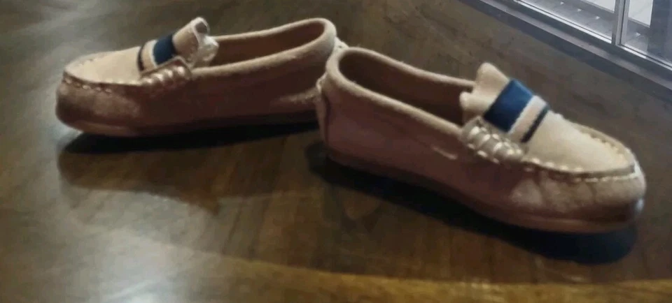 Zapatos Mocasines Zara Bebé Niño Talla 5.5 Tostados Cuero Gamuza Genuino Sin Cordones Hechos en España Foto 3 de 4