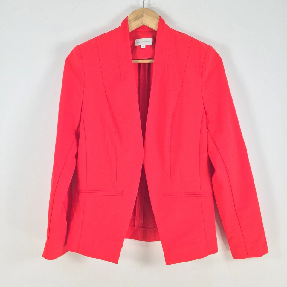 Target womens blazer jacket size 10 red long sleeve city corporate office 083029 - Image 2 of 4