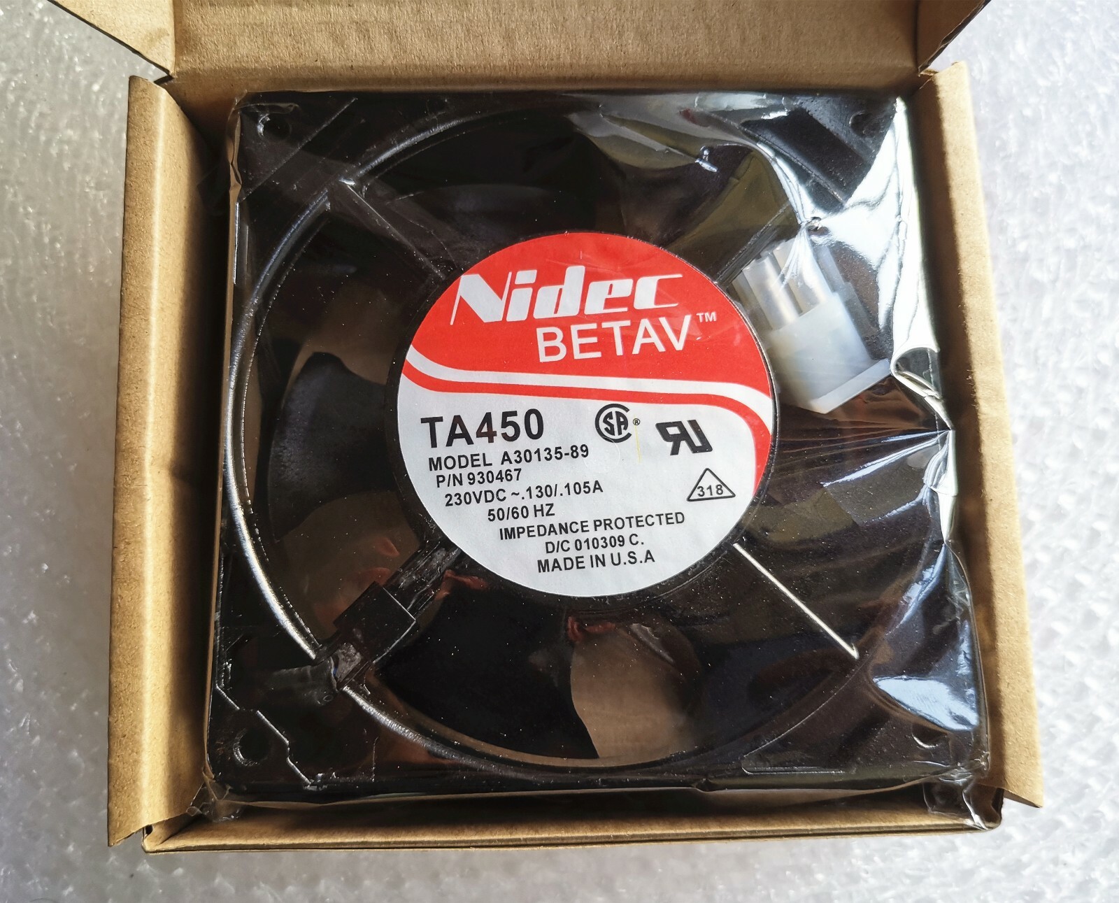1PC A30135-89 NIDEC Cooling Fan 12038 12CM 230V 0.130A AC 5Pin New 