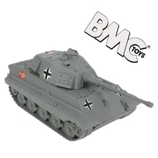 BMC WW2 German King Tiger II Tank - Gray 1:32 Scale Vehicle for Plastic Army Men