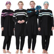 Women Muslim Modest Swimwear Burkini Full Cover Hijab Swimsuit Arab Suit Bathing