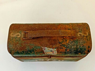 VINTAGE WWII WW2 METAL LUNCH BOX CONVERTED MAILBOX MARKED JESTER