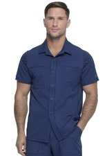 Navy Dickies Scrubs Dynamix Mens Front Collar Shirt DK820 NAV