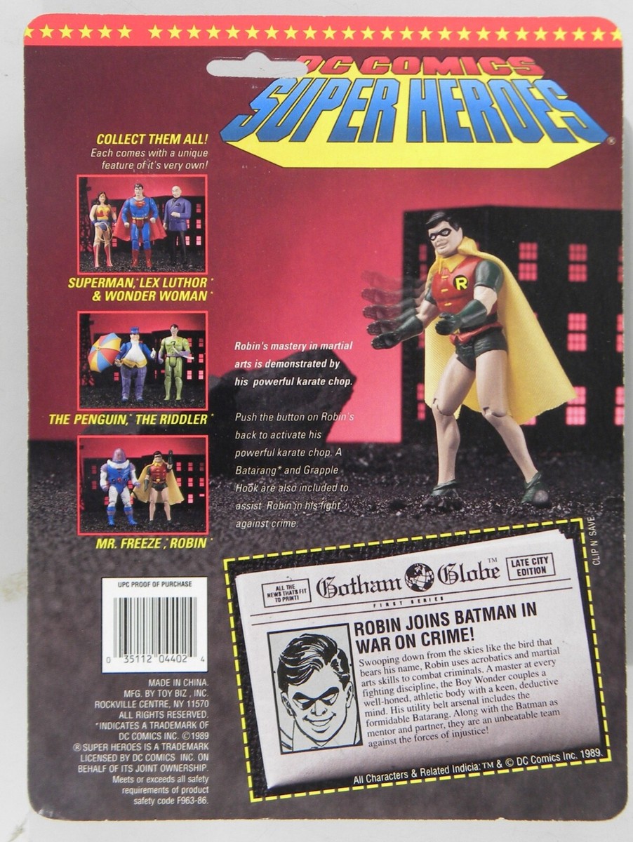 Toy Biz 1990 DC Comics Super Heroes Robin Karate Chop power action