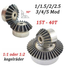 1/1.5/2/3/4/5 Modul Kegelrad 15~40 Zähne 90° 1:1 Paarung Kegelräder 45# Stahl