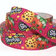 Grosgrain Ribbon 7/8" Shopkins Sh8 Cartoons Printed 100 polyester USA SELLER