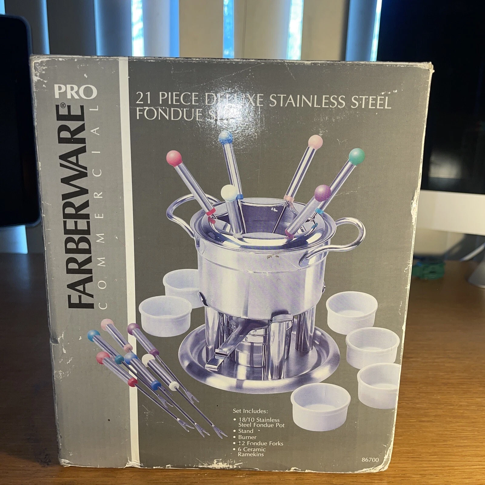 Farberware Commercial Pro 21 Piece Deluxe 18/10 Stainless Steel Fondue Set New