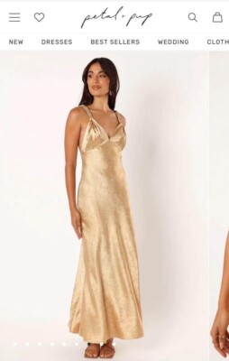 Petal And Pup gold satin Dress. Brand New With Tags Size 6 | eBay