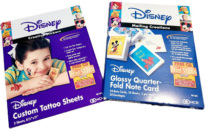 Disney Computer Craft Kits - Create Custom Temporary Tattoos & Note Cards