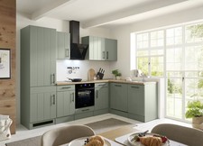 Cucina Angolare Country Verde Anton 280 Induzione Frigorifero Grande Respekta