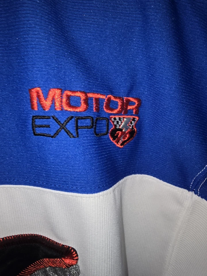 Camiseta deportiva de carreras Y2K Athletic Works 76 Seventy Six bordada Motor Expo para hombre M Foto 4 de 4