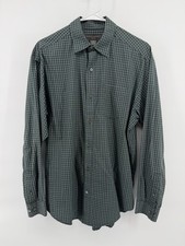 Banana Republic Button Down Green Shirt Relaxed Fit Cotton Long Sleeve Men Med