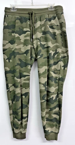OLD NAVY WOMENS MEDIUM GREEN CAMOFLAUGE JOGGERS