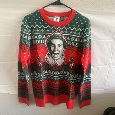 Buddy The Elf  Santa I Know Him   Ugly Christmas Sweater Adult Medium