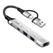 Image of LinQ 4-in-1 USB-C Hub with 2x USB 2.0 and 2x USB-C Audio and Synchronisation
