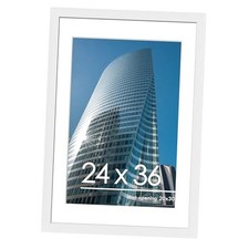 Poster Frame, Display Pictures 20 x 30 with Mat or 24 x 36 Without 24x36 White