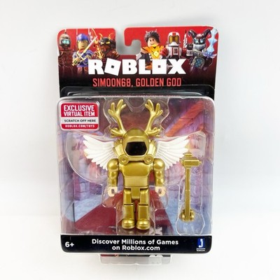 Roblox Simoon68 Golden God Action Figure Jazwares Virtual Code New