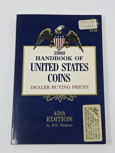 1988 Blue Book Handbook United States Coins 45th Edition R.S. Yeoman Softcover