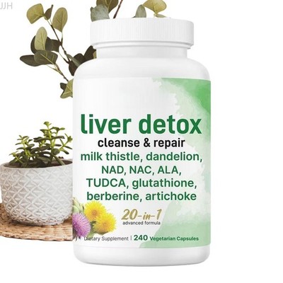 &Liver Detox 240 Veggie Capsules 20-in-1 Advanced Complex Liver Cleanse & Repair
