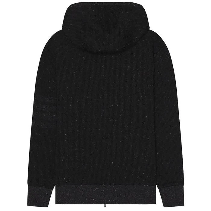 Thom Browne Felpa con Cappuccio Uomo 4 Bar Loopback in Seta Zip Nero 135828423