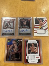 UFC Card Lot (5) Autos And Used Mem Patches / Numbered
