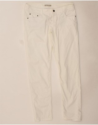 STEFANEL Womens Slim Casual Trousers US 10 Large W36 L32 White Cotton CM71