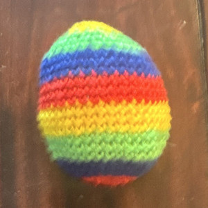 Set of 2 Rainbow Striped Crocheted Knitted Hacky Sacks