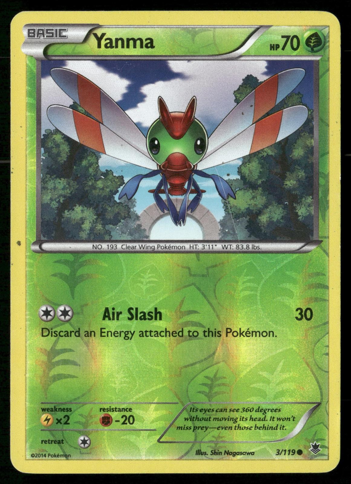 Yanma 3/119 Common Phantom Forces Pokemon Reverse Holo DMG