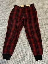 VINTAGE WOOLRICH Mens Red  Black Buffalo Plaid Wool Hunting Winter Pants 32x28