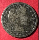 1896 US Barber SILVER Quarter "Philadelphia" Mint! VG! Old US Coin!