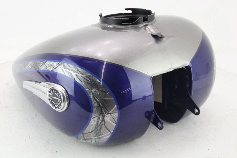 Harley Electra Glide 2017 tanque de combustible plata paladio y azul fantasma P61000248eau Foto 4 de 4