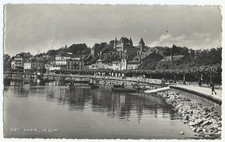 Nyon Switzerland, Old PC, View of the Dock, Stamped-1937