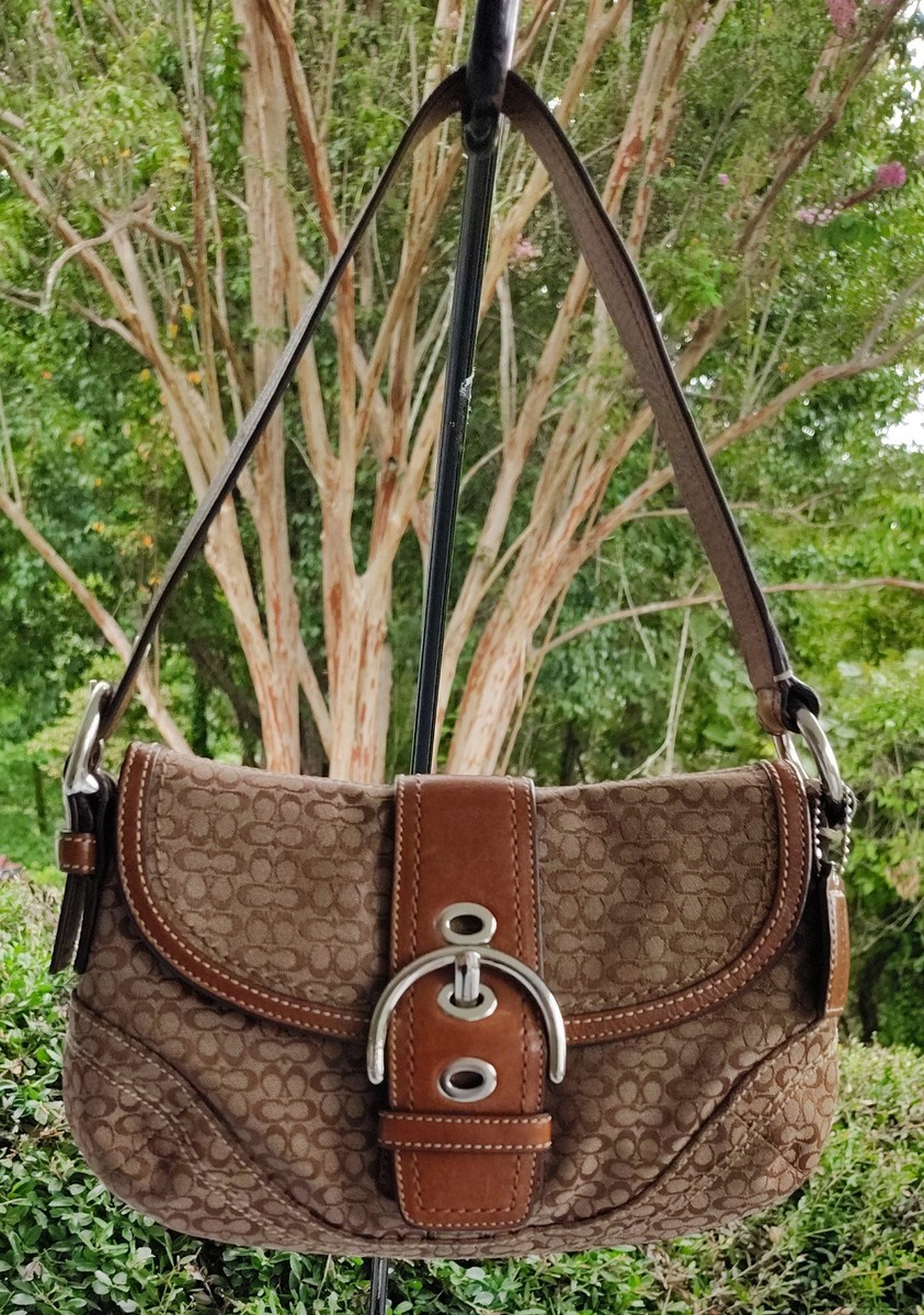 Coach SMALL Vintage F12308 Soho British Tan Leather & Signature C