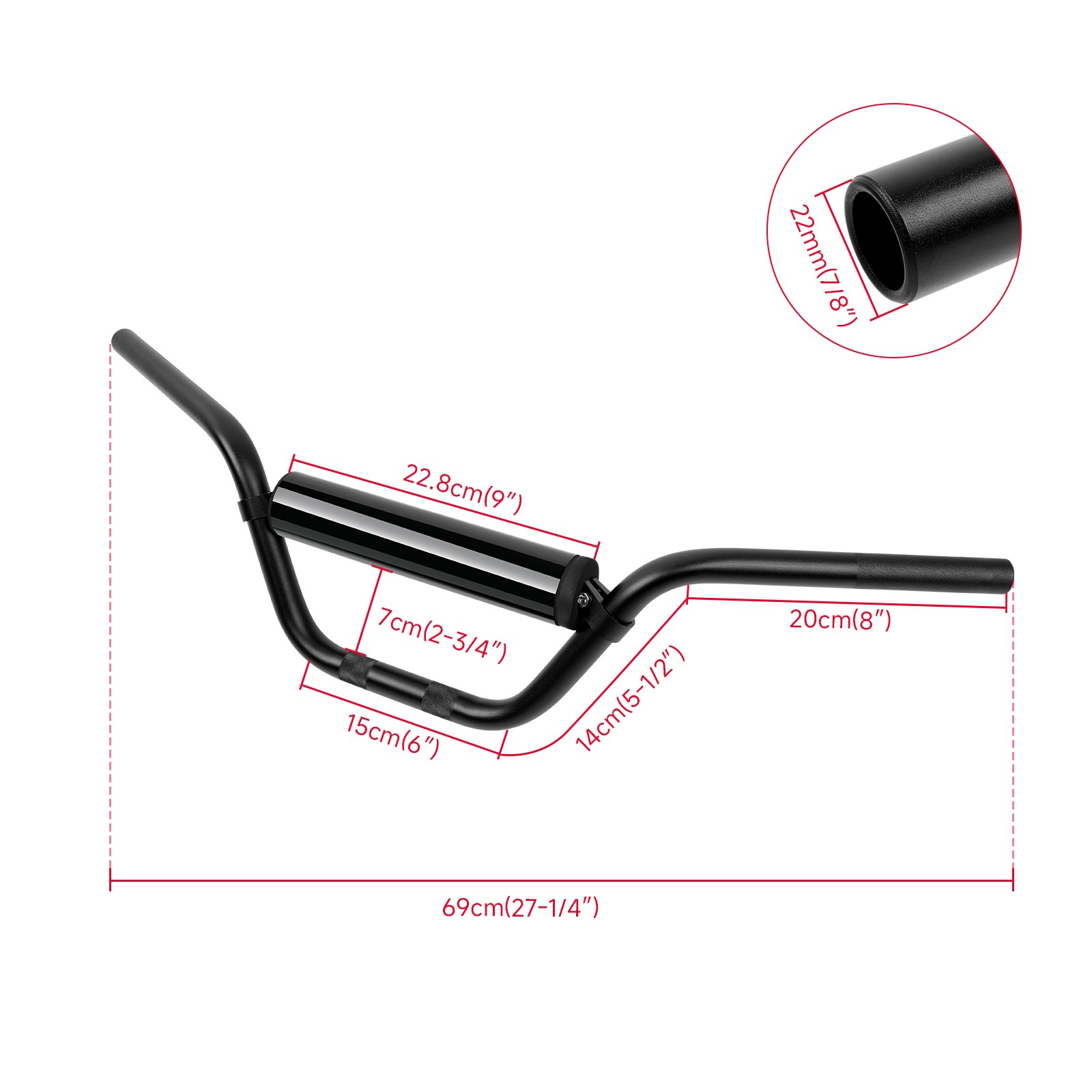 7/8'' 22mm Dirt Bike Handlebars For Kawasaki Z125 PRO Z400 Z650 Z900 Honda Grom