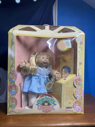 Cabbage Patch Kids Cornsilk Doll Blonde Hair Blue Eyes Blue Dress NEW IN BOX