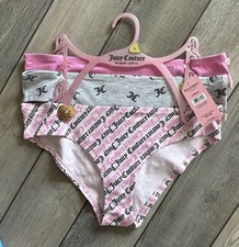 Juicy Couture Panties 3 Pk Pink Cotton Briefs Size L Large Logo Tag Free